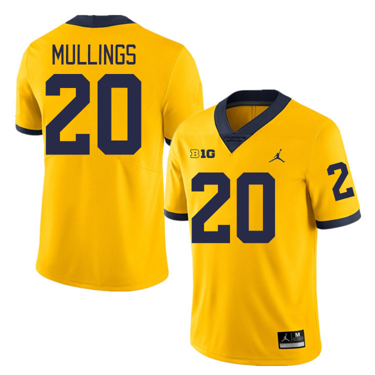 Kalel Mullings Michigan Jersey,Michigan Wolverines #20 Kalel Mullings Jersey Youth-Maize